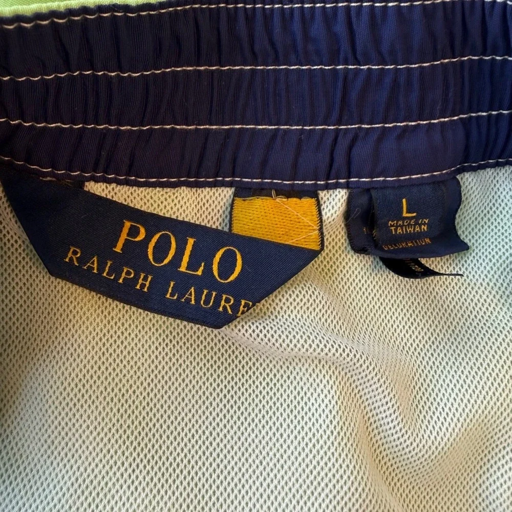 Polo Ralph Lauren Swim Trunks Green Cargo Mesh Lined Beach Summer Board Shorts L